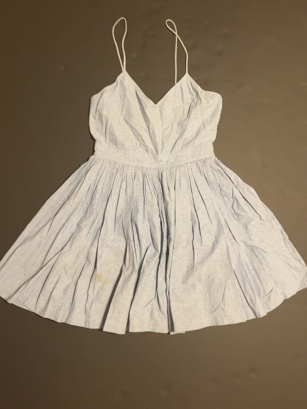 Vintage Isaac Mizrahi Pale Blue Full Skirt Cotton Sundress Gold Buttons Arc 6034